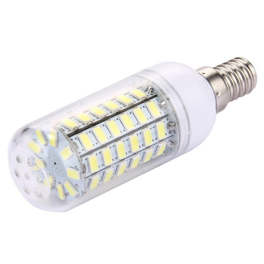White LED corn light bulb with E14 screw base and LED panel inside clear housing