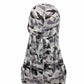 Camouflage long-tailed pirate hat turban cap with front gathered drawstring