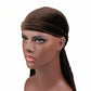Dark brown velvet turban cap with wrap band and long trailing tail