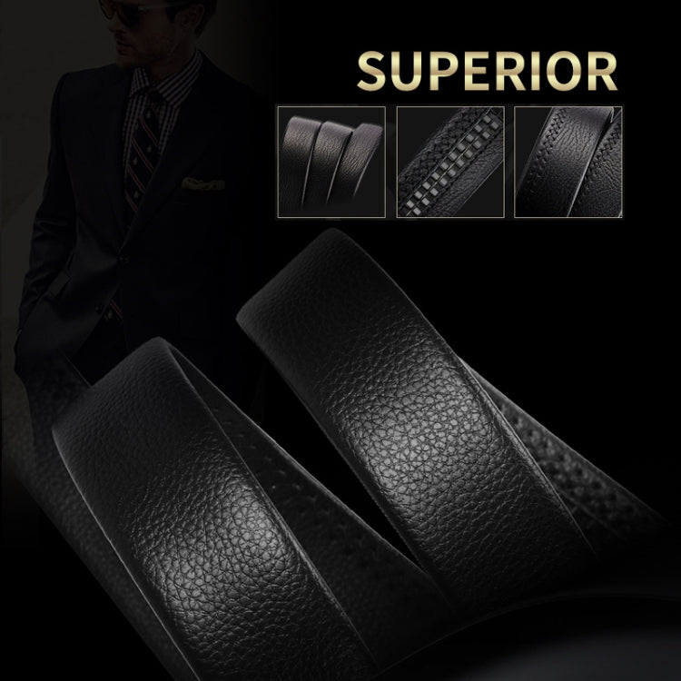 Men's black leather belt rolls, textured surface, double-edge style