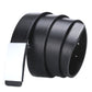 Black leather belt with silver flat buckle, side view with eyelets