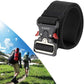 Black nylon training belt with metal buckle and adjustable webbing strap