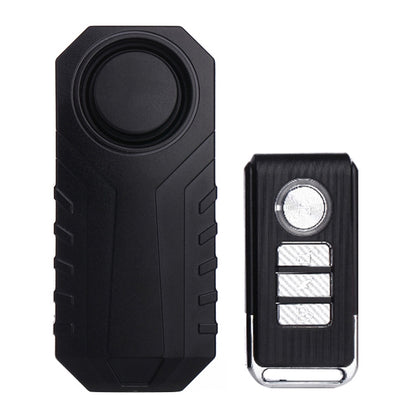Black vibration burglar alarm sensor with round top speaker, compact weatherproof housing