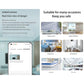 Smartphone app screen and home safety feature layout for the linked smoke alarm system
