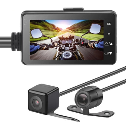 3-inch motorcycle dual dash cam DVR with front and rear camera lenses