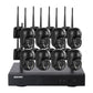 Wireless dome security camera set: eight black cameras on NVR with antennas