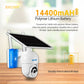 ESCAM solar IP camera with 14400mAh polymer battery feature, wall-mounted design