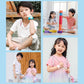 Children wearing mosquito repellent wristbands in different colors
