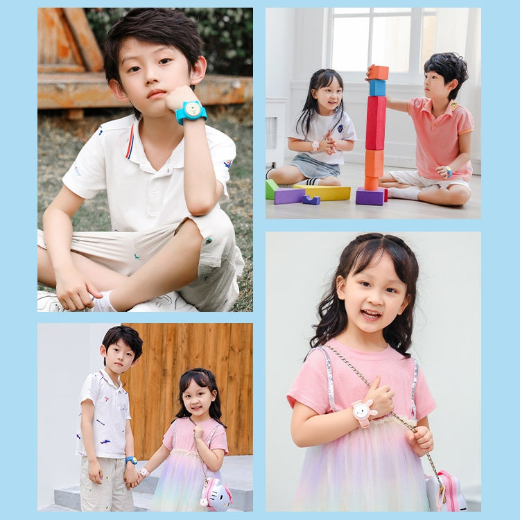 Children wearing mosquito repellent wristbands in different colors