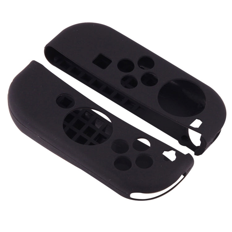 Black silicone controller button covers with cutouts, two-piece set