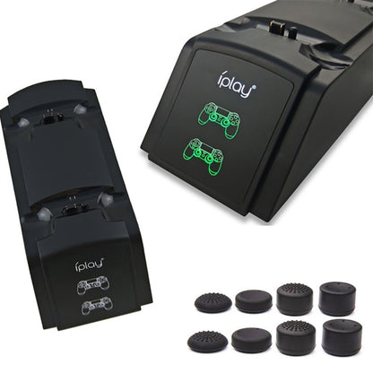 Dual port controller charging dock stand with LED indicator screen and controller cradles