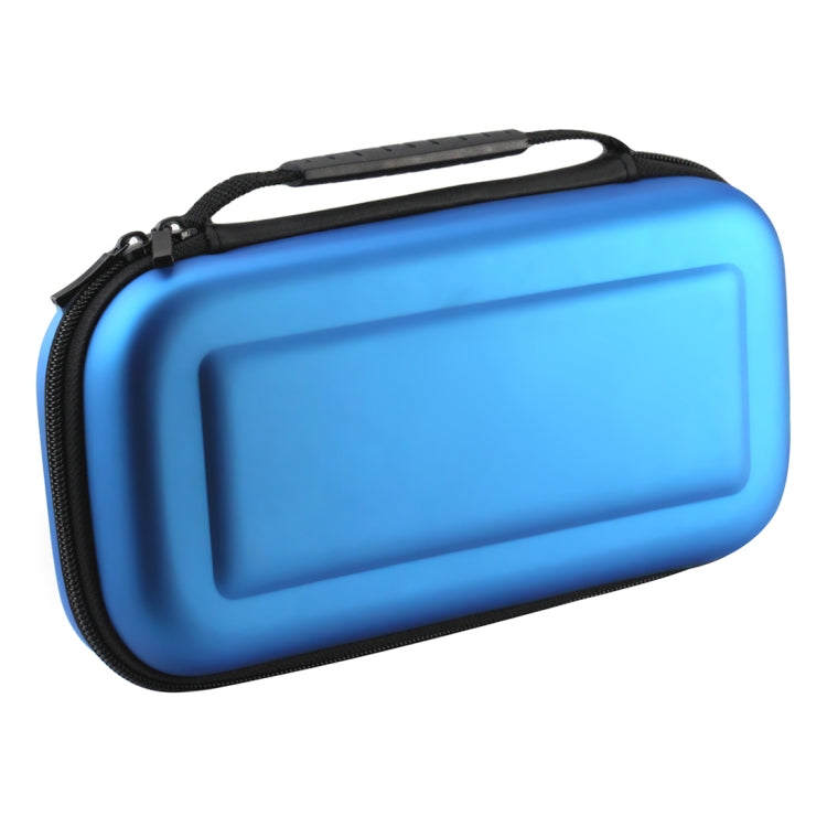 Blue EVA hard-shell storage case with zip closure, textured handle, and molded front panel