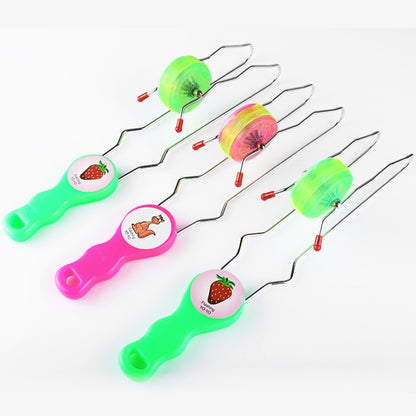 Colorful flash yoyo ball set with three bright plastic handles and spinning light wheels