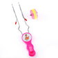 Pink flash light yoyo ball with purple light wheel and character disc, plastic handle