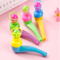 Children's blow ball toy set with green, pink, and yellow handheld blowers and cage balls