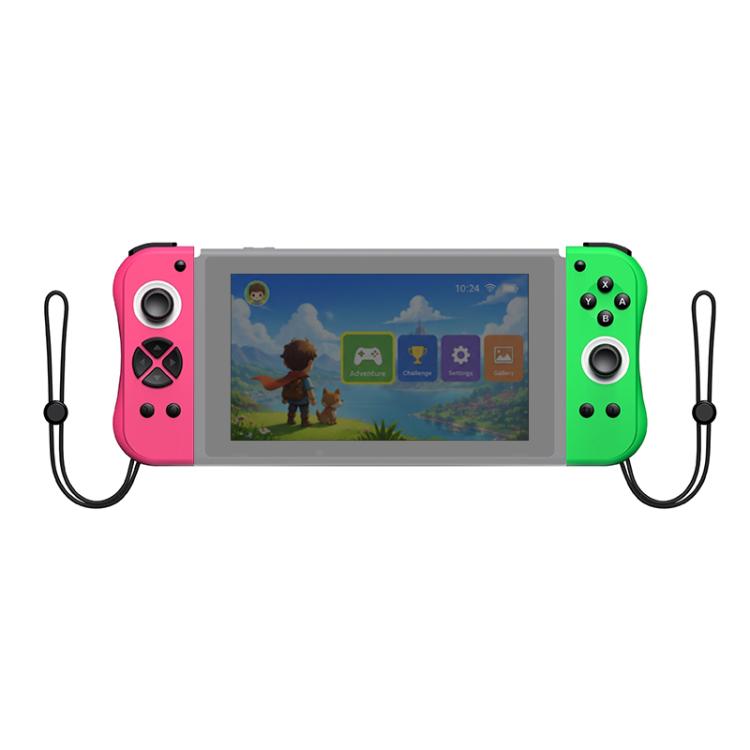 Wireless joy-con style gamepad with pink left and green right controllers