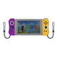 Wireless joy-con style gamepad with purple left and orange-yellow right controllers