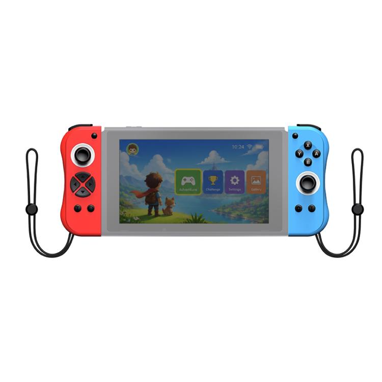 Wireless joy-con style gamepad with red left and blue right controllers
