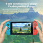 Hands holding blue and red joy-con style Bluetooth controllers for 6-axis motion control