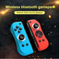 Blue and red joy-con style Bluetooth gamepad controllers with thumbsticks and buttons