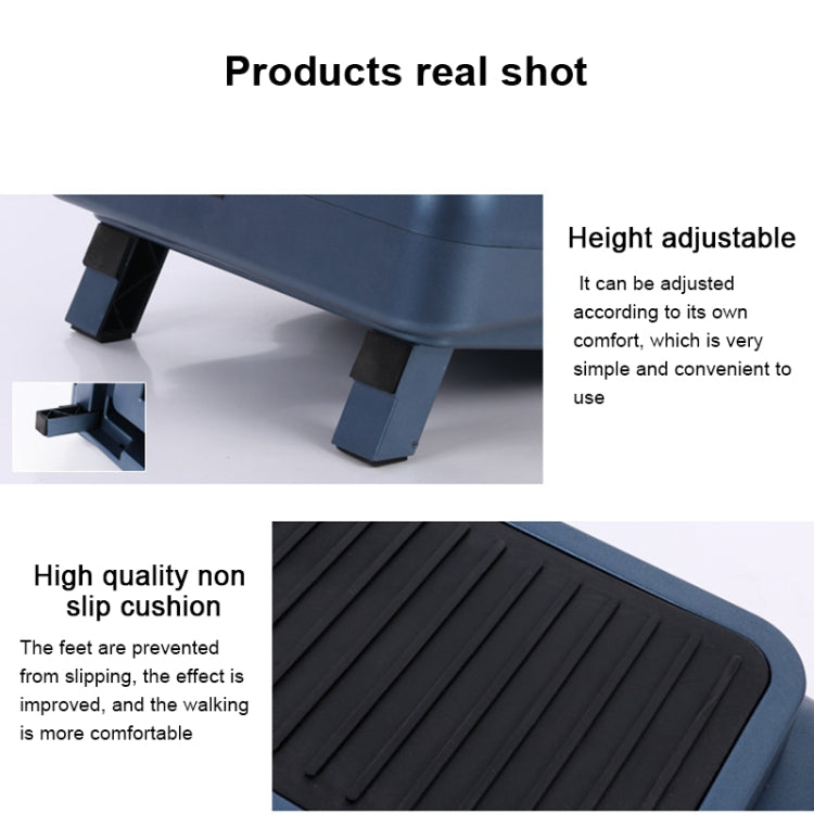 Blue electric stepper leg trainer with height-adjustable legs and non-slip pedal surface