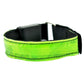 LED reflective nylon wrist belt with neon green strap and buckle