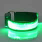 LED reflective wrist belt glowing with bright green light strip