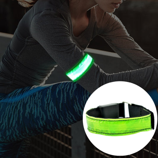 LED Flash Safety Reflective Nylon Light Battery Sports Wrist Belt, Battery Green, Battery Blue, Battery Red, Battery Yellow