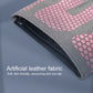 Gray palm protector with pink hex-pattern anti-slip grip and faux leather fabric.