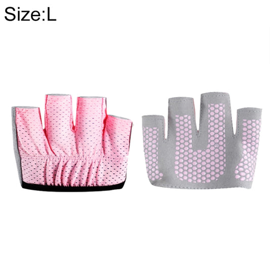 Half Finger Yoga Gloves Anti-skid Sports Gym Palm Protector, Size: L, Palm Circumference: 19cm, Size: L