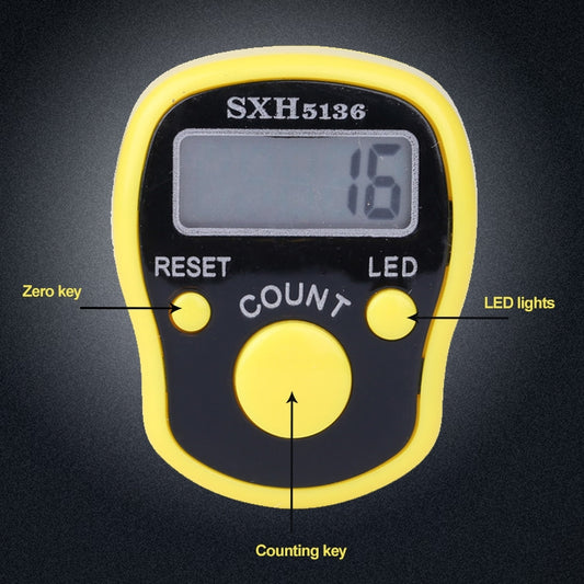High Quality Ring Counter With LED Light, Electronic Finger Ring Counter, Random Color Delivery, 1 PCS