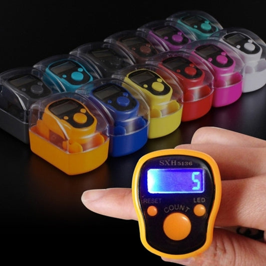 High Quality Ring Counter With LED Light, Electronic Finger Ring Counter, Random Color Delivery, 1 PCS