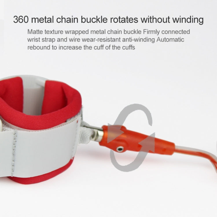 Kids anti-lost wrist link rope, white cuff with red webbing and orange connector tip