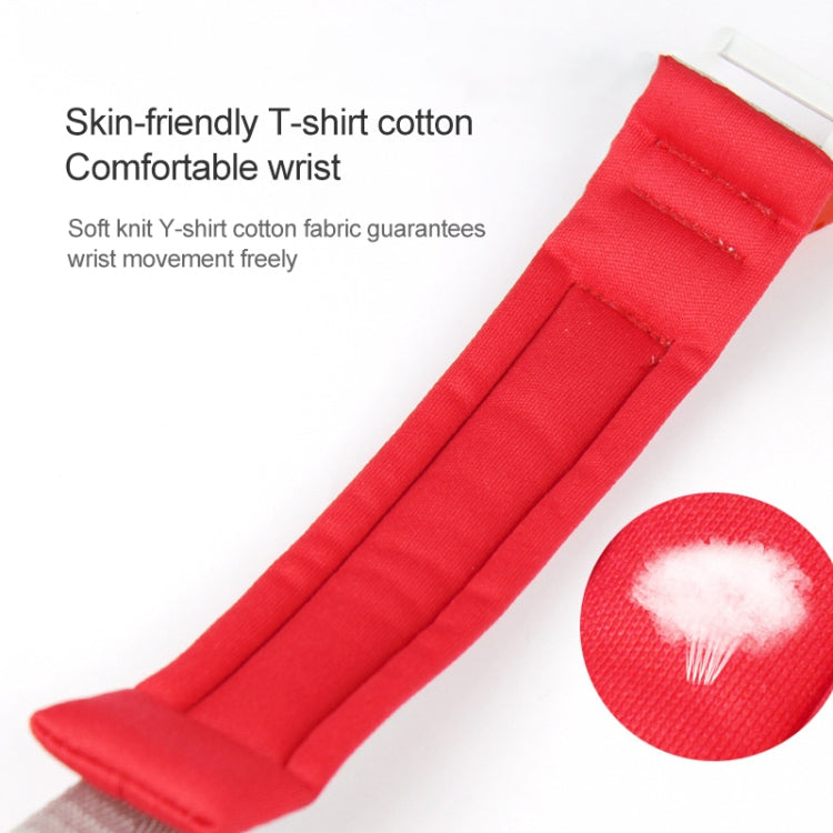 Kids anti-lost wrist strap, red soft fabric cuff with snug Y-shaped closure