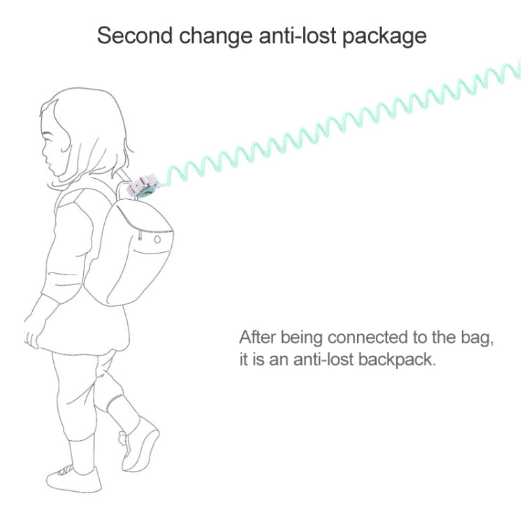 Kids anti-lost wrist link rope, mint teal tether and clasp shown as wearable connection