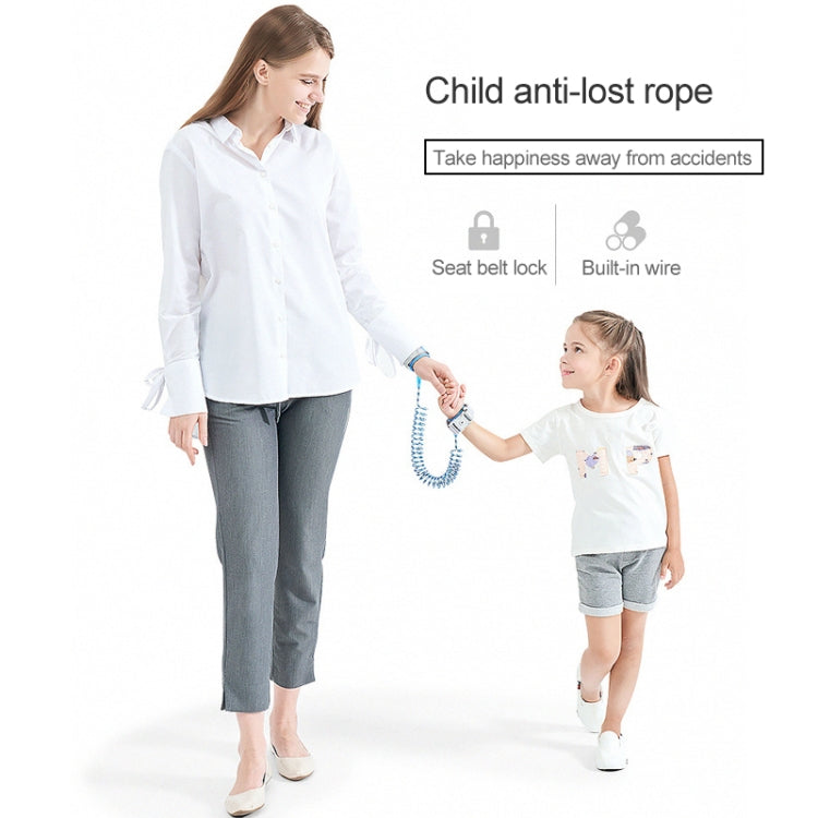 Kids anti-lost wrist link rope set, mint teal tether with clasp between child and adult