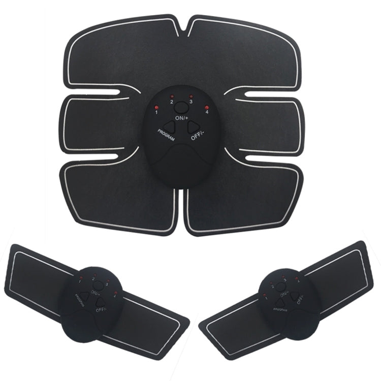 Black EMS electrode pads with central control unit, shown as a paired set
