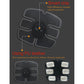 Black EMS electrode pads with a central controller dial for muscle stimulation