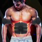 EMS electrode muscle stimulator pads placed on chest and arms with controller