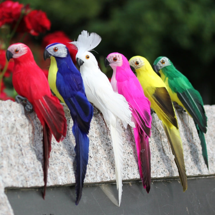 35cm Simulation Parrot Simulation Macaw Horticultural Decoration, 35cm (White), 35cm (Yellow), 35cm (Green), 35cm (Blue), 35cm (Red), 35cm (Rose Red)