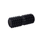 Black EVA crescent massage roller with diamond-bump texture, 33 x 13 cm