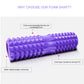 Purple EVA crescent massage roller with raised diamond-bump surface for muscle release