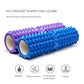 Two-tone EVA crescent yoga roller set: purple and blue with diamond-bump texture