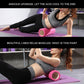 Pink EVA crescent massage roller with diamond-bump texture for muscle stretching