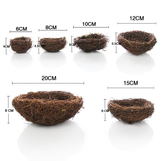 8cm Simulation Bird Nest + 1 PCS Bird Egg Holiday Decoration, 8cm