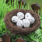 12cm Simulation Bird Nest + 3 PCS Bird Egg Holiday Decoration, 12cm