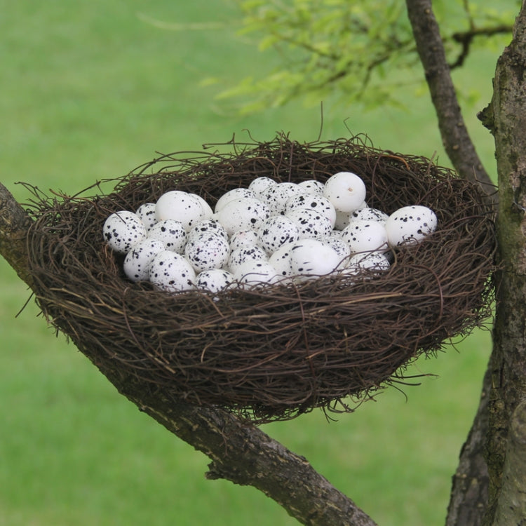 15cm Simulation Bird Nest + 5 PCS Bird Egg Holiday Decoration, 15cm
