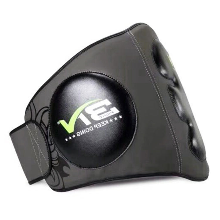 Side view of black padded waist target with BN logo and edge straps for attachment