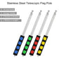 Stainless steel telescopic flag pole with color sponge grips, 9 sections, 2 meters