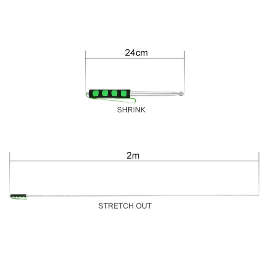2M 9 Knots Telescopic Stainless Steel Rubber Sleeve Teaching Stick Guide Signal Flag, Random Color Delivery, 2M 9 Knots
